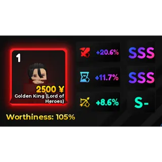 Gilgamesh - Golden King Lord of Heroes - Anime Adventures - SSS DMG, SSS SPA 11.7% - Trusted - Instant Delivery