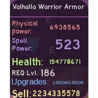 Dungeon Quest Reborn  - DQR - Purple Valhalla Warrior Armor 69.3 pot - Instant Delivery