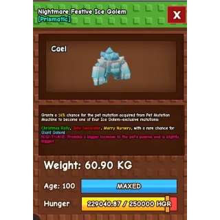 Nightmare festive ice golem