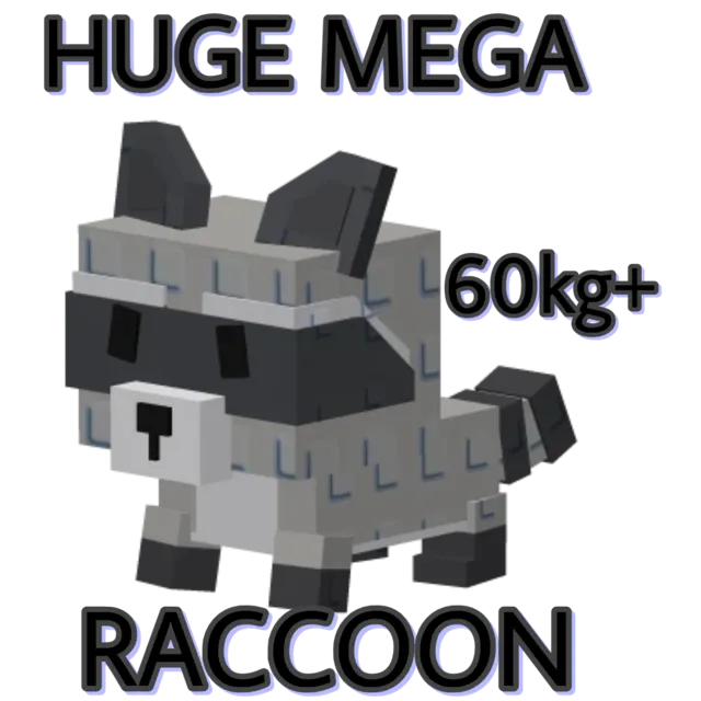 Bhuge Racoon Huge Mega Raccoon 60kg+ - Grow a Garden Game Item - Gameflip