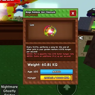 Mega Rainbow hatch idol chipmunk