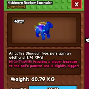 Rainbow hatch Iguanodon 60kg