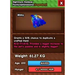 Rainbow hatch Pachycephalosaurus