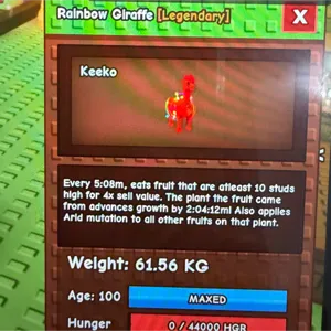 Rainbow hatch Giraffe 61kg