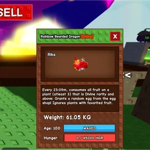 Rainbow hatch Bearded Dragon 61kg