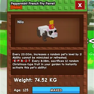 Peppermint French Fry Ferret 74kg