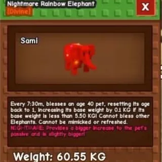 Rainbow hatch Elephant