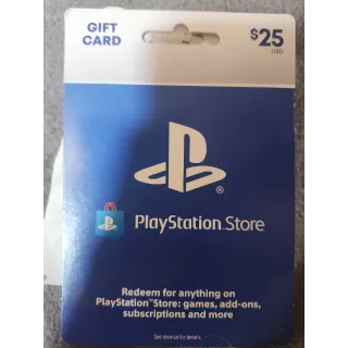 $25.00 USD PlayStation Store