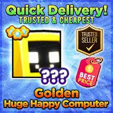 Golden Huge Happy Computer Pet sim 99