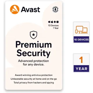 Avast Premium Security  Multi-Device (Antivirus Pro) 10 PC | 1 Year
