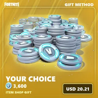 Fortnite 3600 vBucks — Item Shop Gift