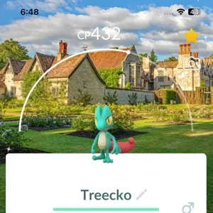 Shiny treecko with Location Background