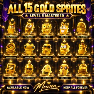 ALL 15 GOLD FORTNITE SPRITES | LEVEL 5 MASTERED | AVAILABLE NOW | KEEP ALL