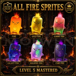 Fortnite All 6 Fire Sprites Level 5 Mastered Bundle
