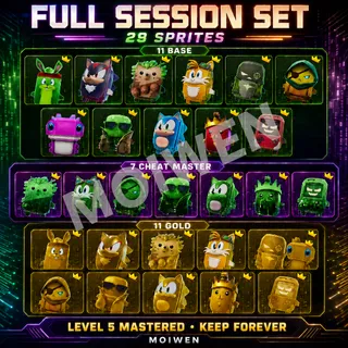 29 Sprites Full Set | Base, Cheat Master & Gold | Level 5 Mastered