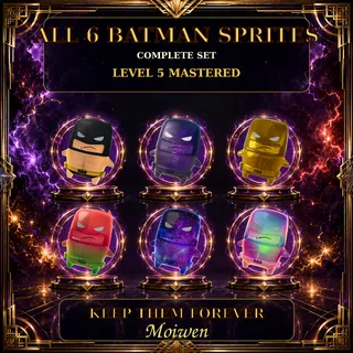 Fortnite All 6 Batman Sprites | Level 5 Mastered Complete Set