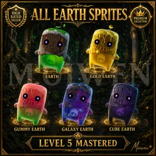 Fortnite All 5 Earth Sprites Level 5 Mastered Bundle