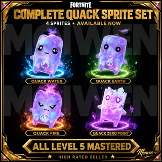 Fortnite Complete Quack Sprite Set – Water Earth Fire Zero Point Lvl 5