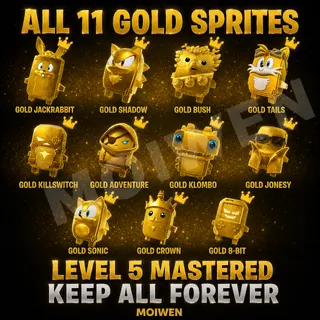 All 11 Gold Sprites Full Set | Level 5 Mastered | Keep Forever