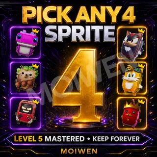 Pick Any 4 Sprites | Level 5 Mastered | Keep Forever