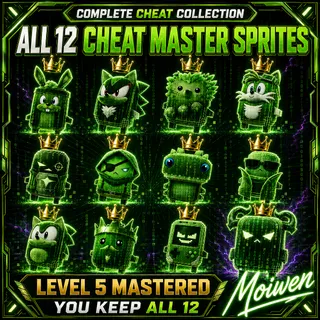 All 12 Cheat Master Sprites | Complete Set | Level 5 Mastered | You Keep All