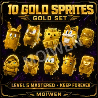 10 Gold Sprites Set | Level 5 Mastered | Keep Forever