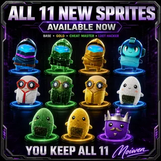 11 SPRITES AVAILABLE NOW | MEGA MAN, X-RAY, ONIGIRI, OVERSHIELD + CROWN