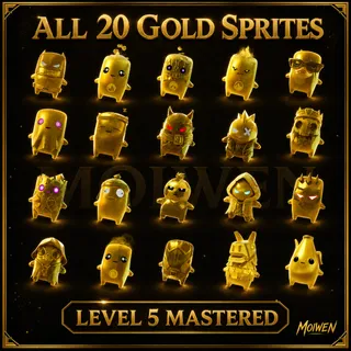 Fortnite All 20 Gold Sprites Level 5 Mastered Complete Set