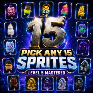 Fortnite Pick Any 15 of 117 Sprites | Level 5 Mastered | Keep Forever