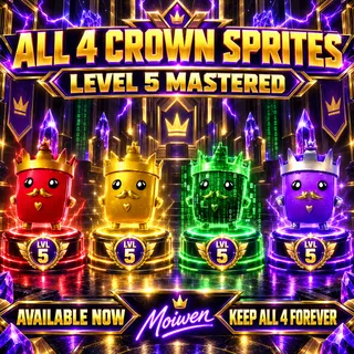 4 CROWN SPRITES | GOLD + CHEAT MASTER + LOOT HACKER | LVL 5 | KEEP FOREVER
