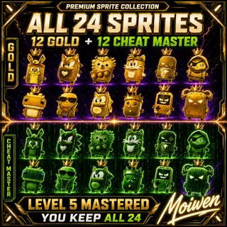 All 24 Gold + Cheat Master Sprites | Level 5 Mastered | You Keep All