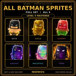 Fortnite All 6 Batman Sprites Level 5 Mastered Full Set