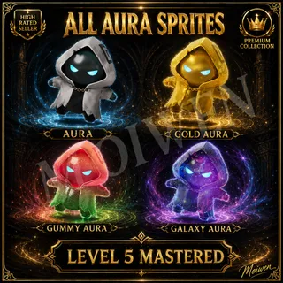 Fortnite All 4 Aura Sprites Level 5 Mastered Bundle