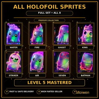 Fortnite All 8 Holofoil Sprites | Level 5 Mastered | Full Set