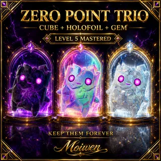 Fortnite Cube + Holofoil + Gem Zero Point Sprites | Level 5 Mastered Trio