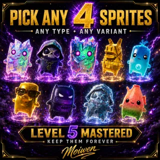 Fortnite Pick Any 4 Sprites | Level 5 Mastered | Keep Forever