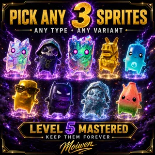 Fortnite Pick Any 3 Sprites | Level 5 Mastered | Keep Forever