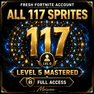 FORTNITE ACCOUNT | ALL 117 SPRITES LVL 5 MASTERED | FRESH LVL 0 | FULL ACCESS