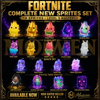 NEW FORTNITE 18 SPRITES SET LEVEL 5 MASTERED AVAILABLE NOW