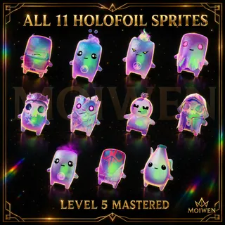 Fortnite All 11 Holofoil Sprites Level 5 Mastered Complete Set