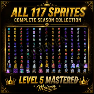 Fortnite All 117 Sprites Complete Set | Level 5 Mastered | Available Now