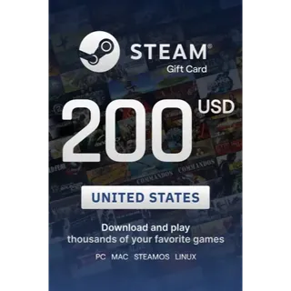 $200.00 USD Steam Wallet