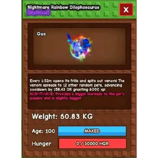 Nightmare Rainbow Dilophosaurus