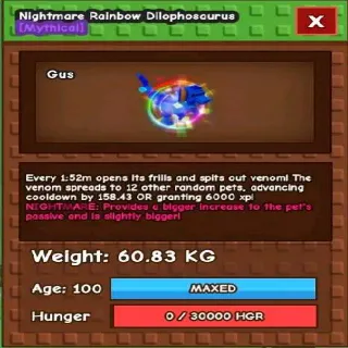 Nightmare Rainbow Dilophosaurus