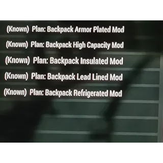 All 5 Backpack mod plans