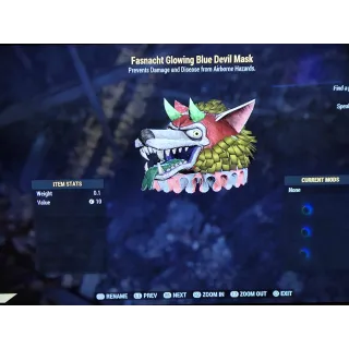 Fasnacht Glowing Blue Devil Mask