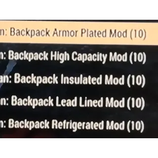 Custom backpack mods
