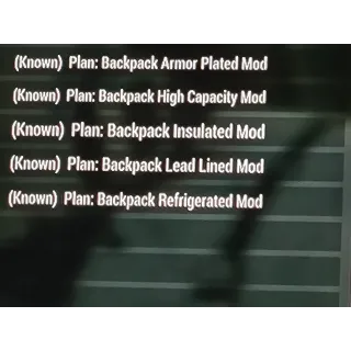 All 5 Backpack mod plans