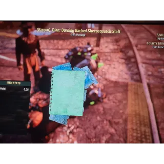 Burning Barbed Sheepsquatch Staff