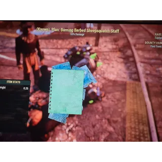 Burning Barbed Sheepsquatch Staff